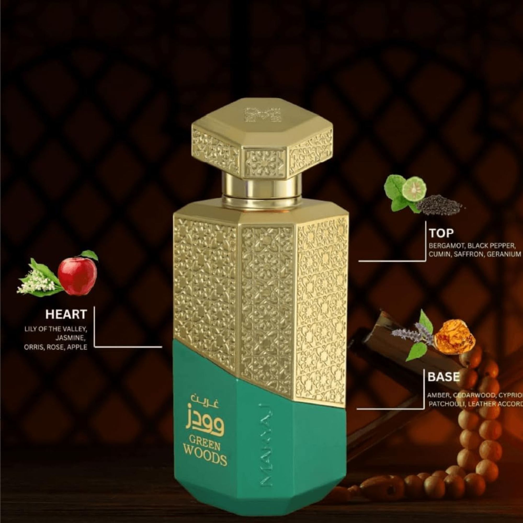 Maryaj Green Woods 100ml Oriental Eau De Parfum For Unisex
