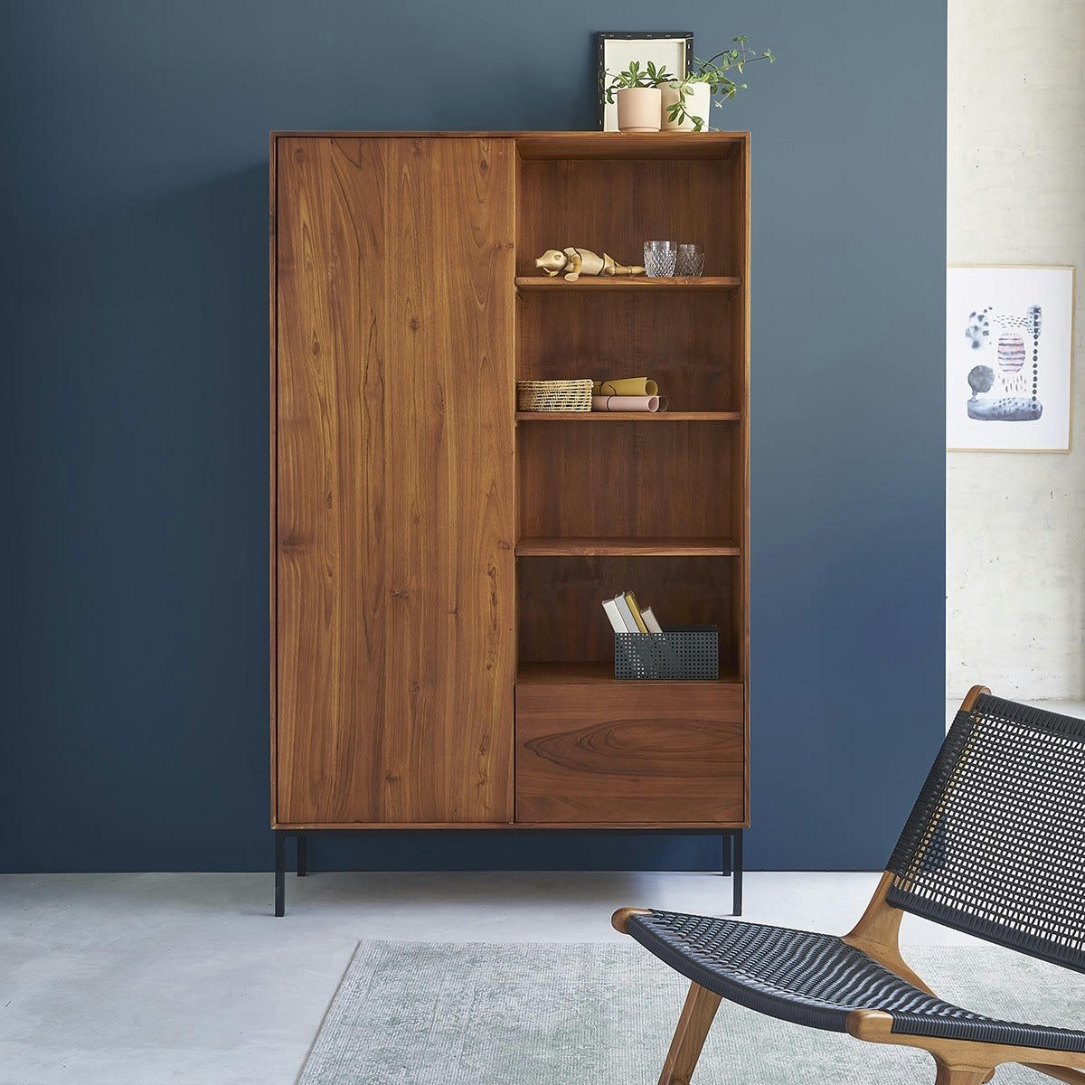 LINA - Armoire en teck massif 110 cm