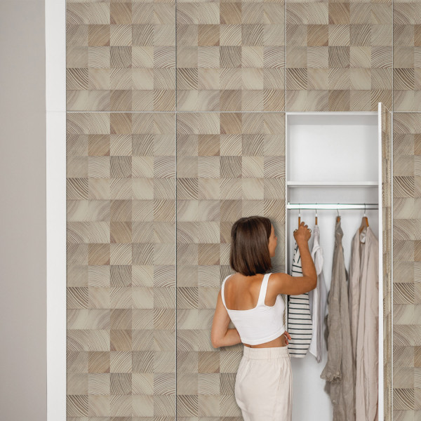 Okleina na meble Geometria drewna 50x100 Folia samoprzylepna Dąb