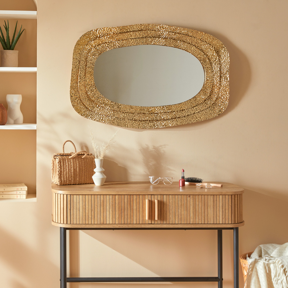 Mirror "Brenda" Golden, 89x58 cm