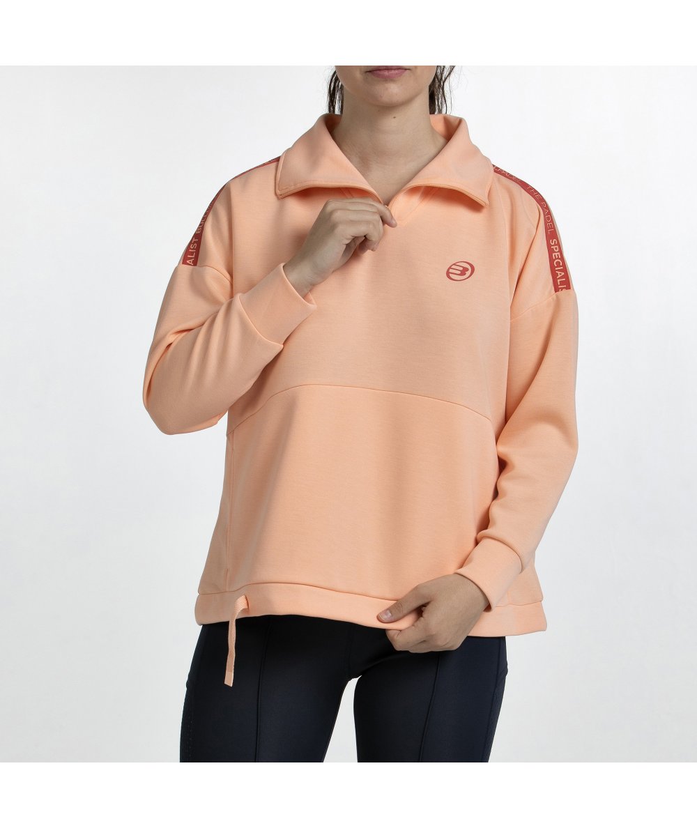 SUDADERA BULLPADEL ALASIA NARANJA PASTEL