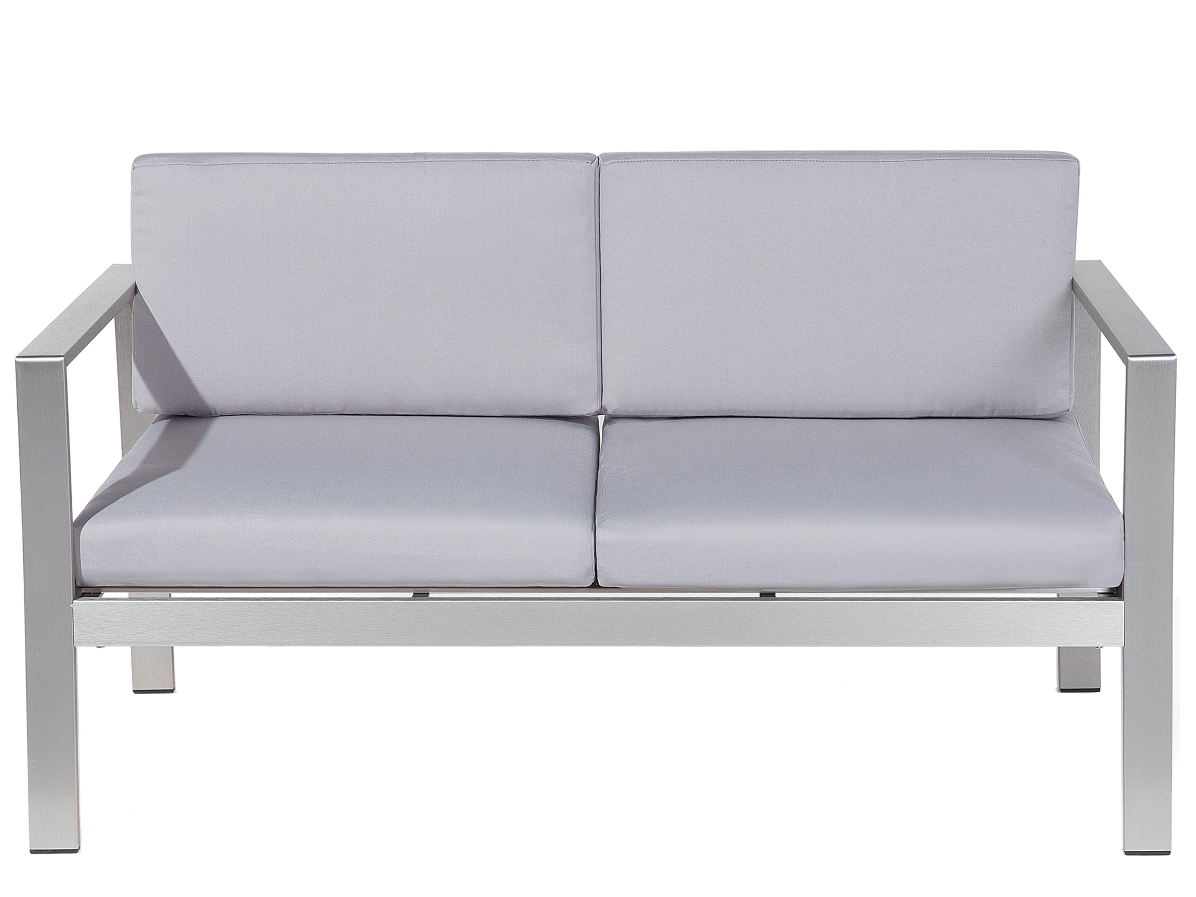 Garden Lounge Set with Table 4 Seater SALERNO Metal Light Grey
