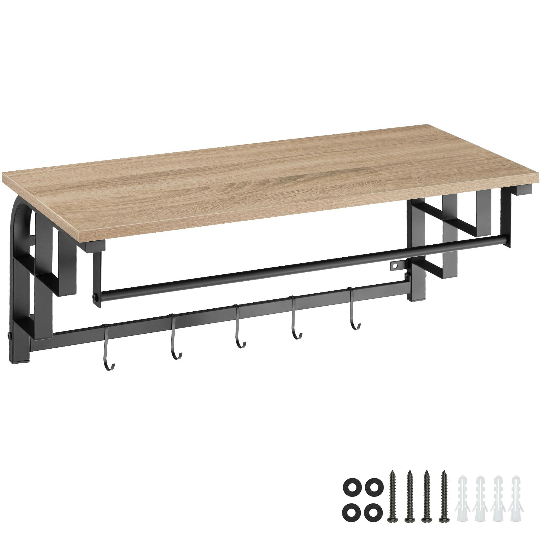 - Porte-manteau à suspendre effet bois clair industriel chêne