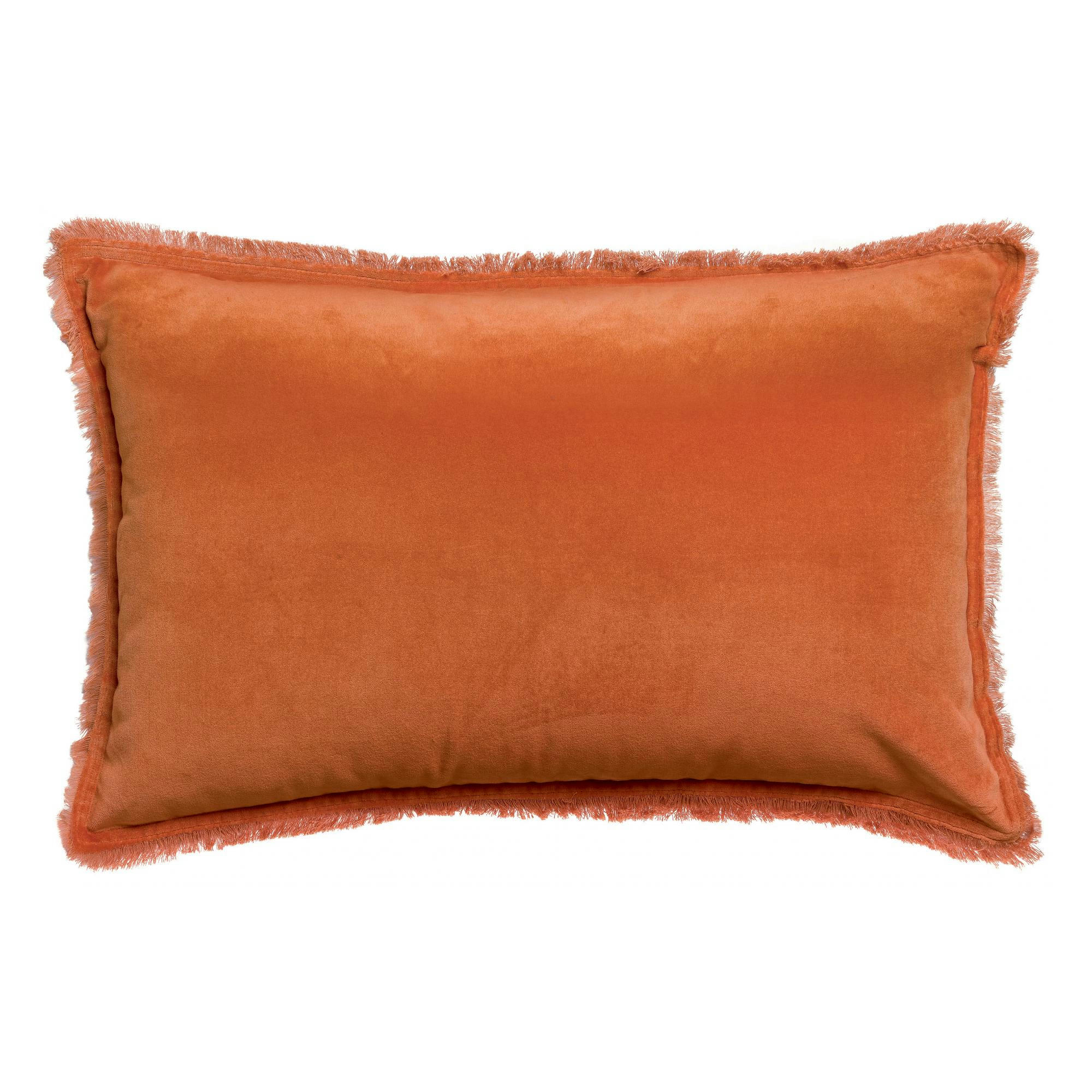 FARA - Coussin uni  en coton ambre 40 x 65