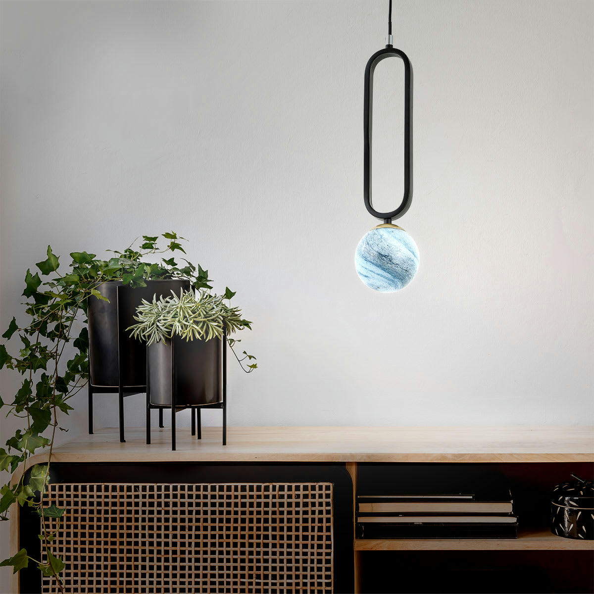 BALE - Suspension en métal noir