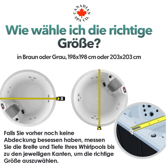 Whirlpoolabdeckung, 198 cm Ø, grau, isolierend, UV-beständig