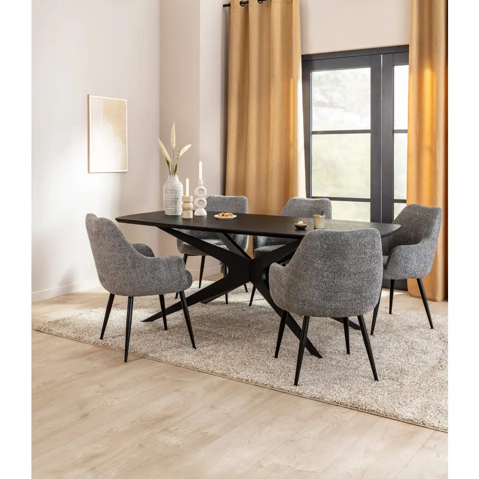 Eettafel Suzanne - zwart - 220x100 cm