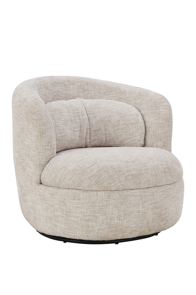 DÉJA Living Draaifauteuil Lilou - Greige Stof - Zithoogte 40cm