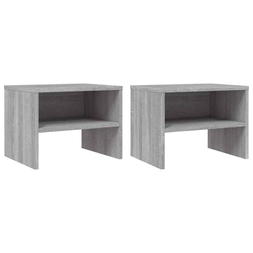 2x Szafka Nocna Stolik Komoda Szara Do Sypialni Pokoju Salonu 40x30x30 cm