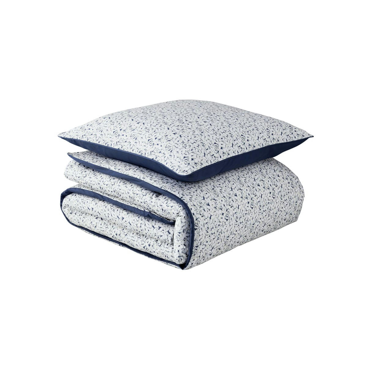 NUI - Parure de lit en satin de coton bleu 140x200