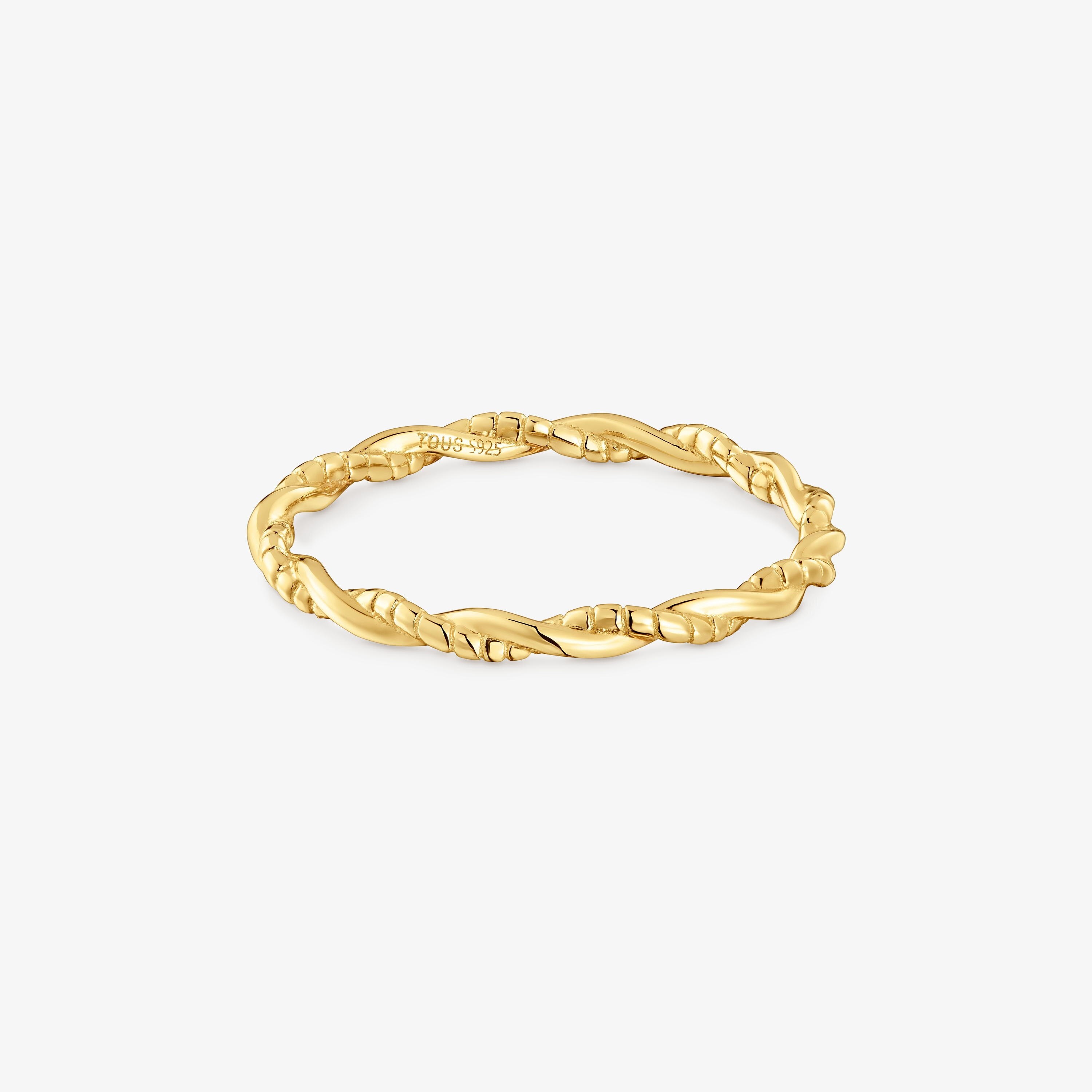 Anillo trenzado con baño de oro 18 kt sobre plata TOUS Motivos