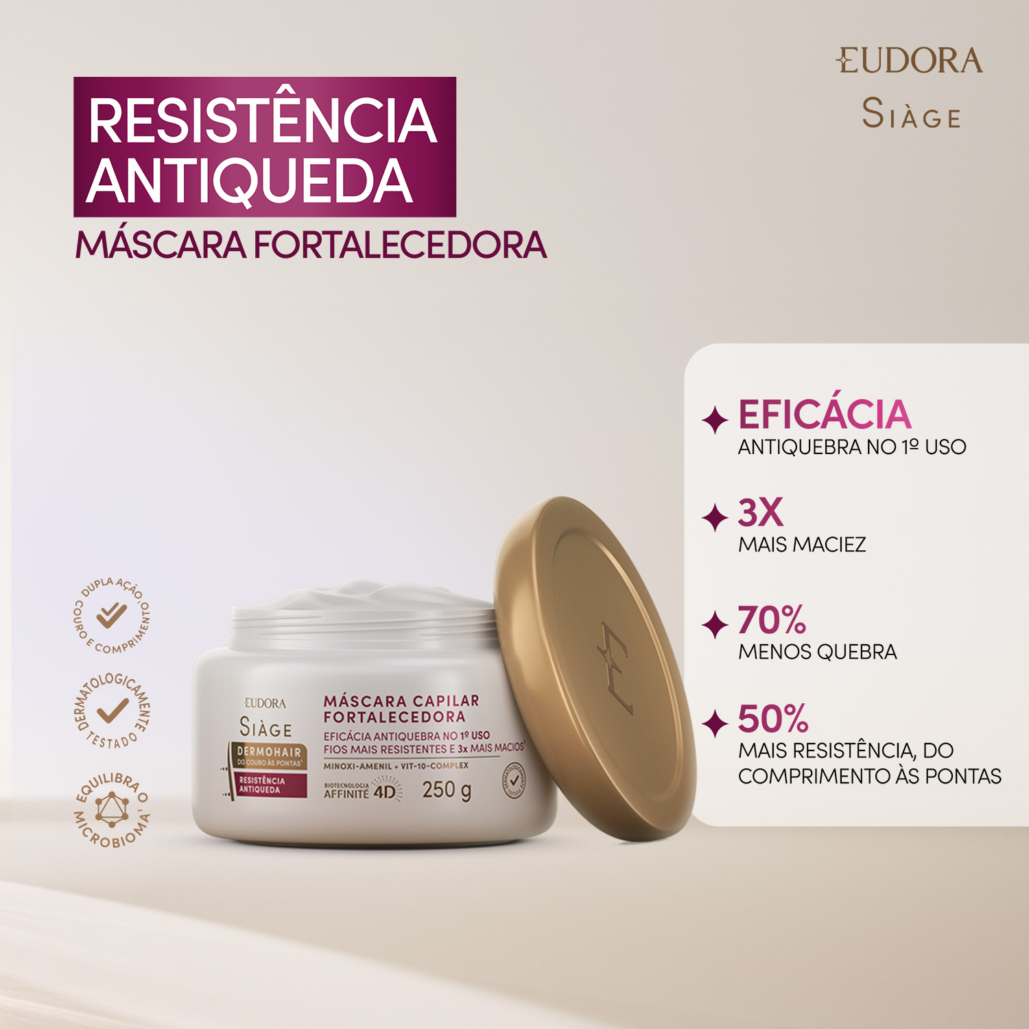 Máscara Capilar Siàge Dermo Hair Resistência Antiqueda 250g