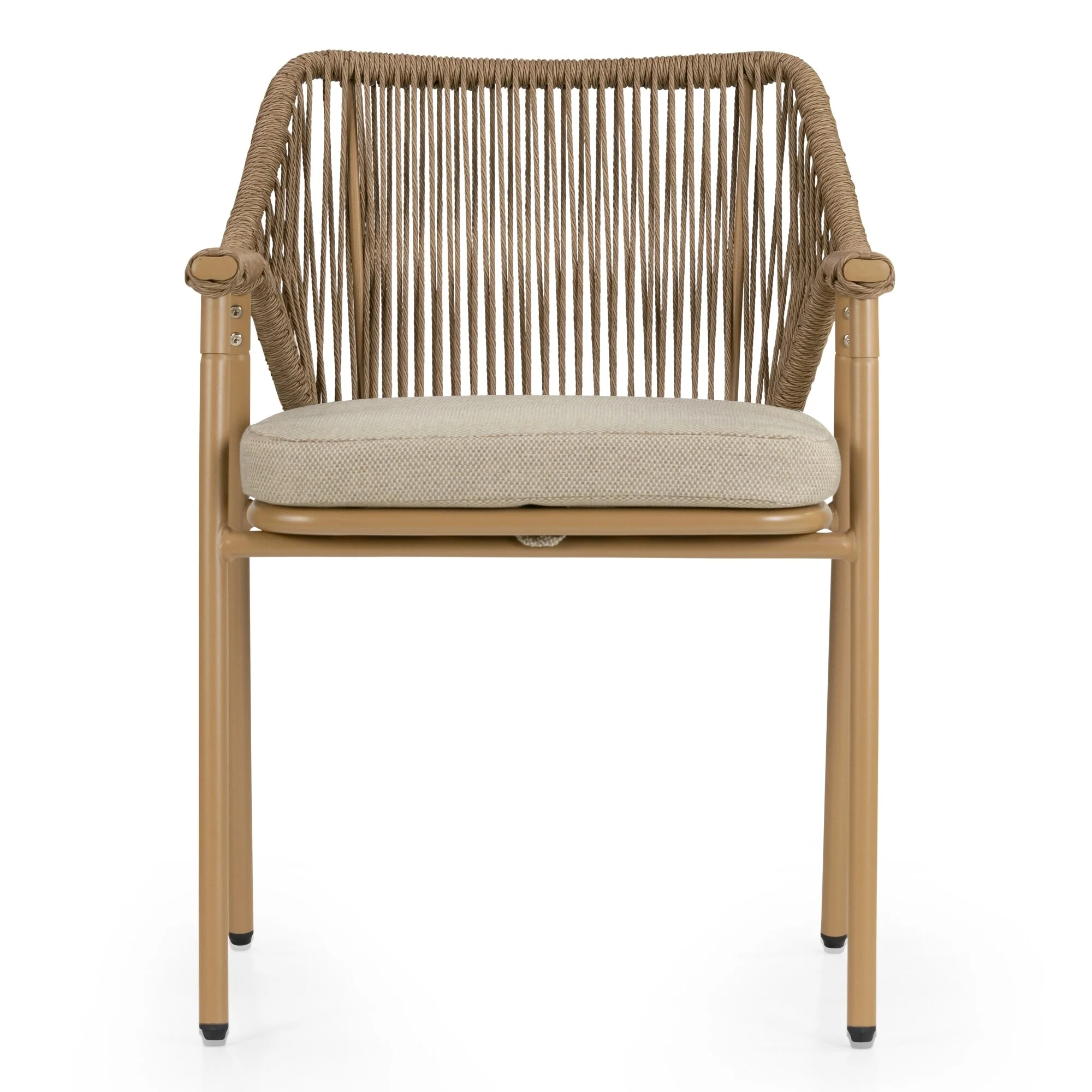 Set of 2 Bisera Brown Outdoor Dining Chair with Arms