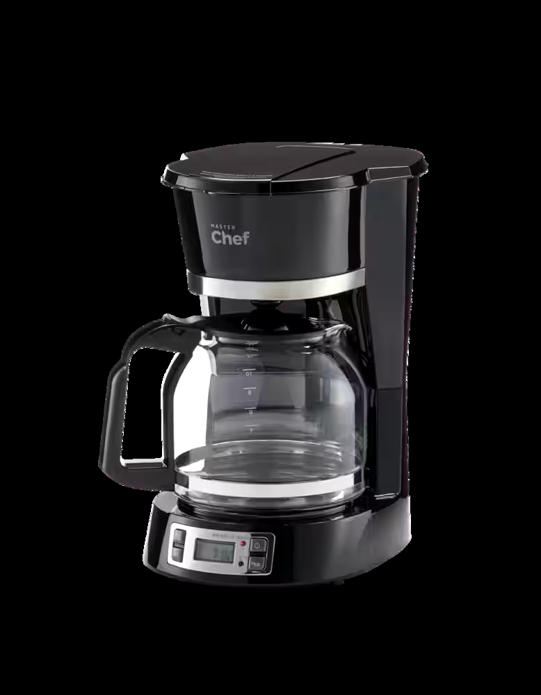 MASTER Chef Basic Digital Coffee Maker w/ Glass Carafe, Black, 12 Cups