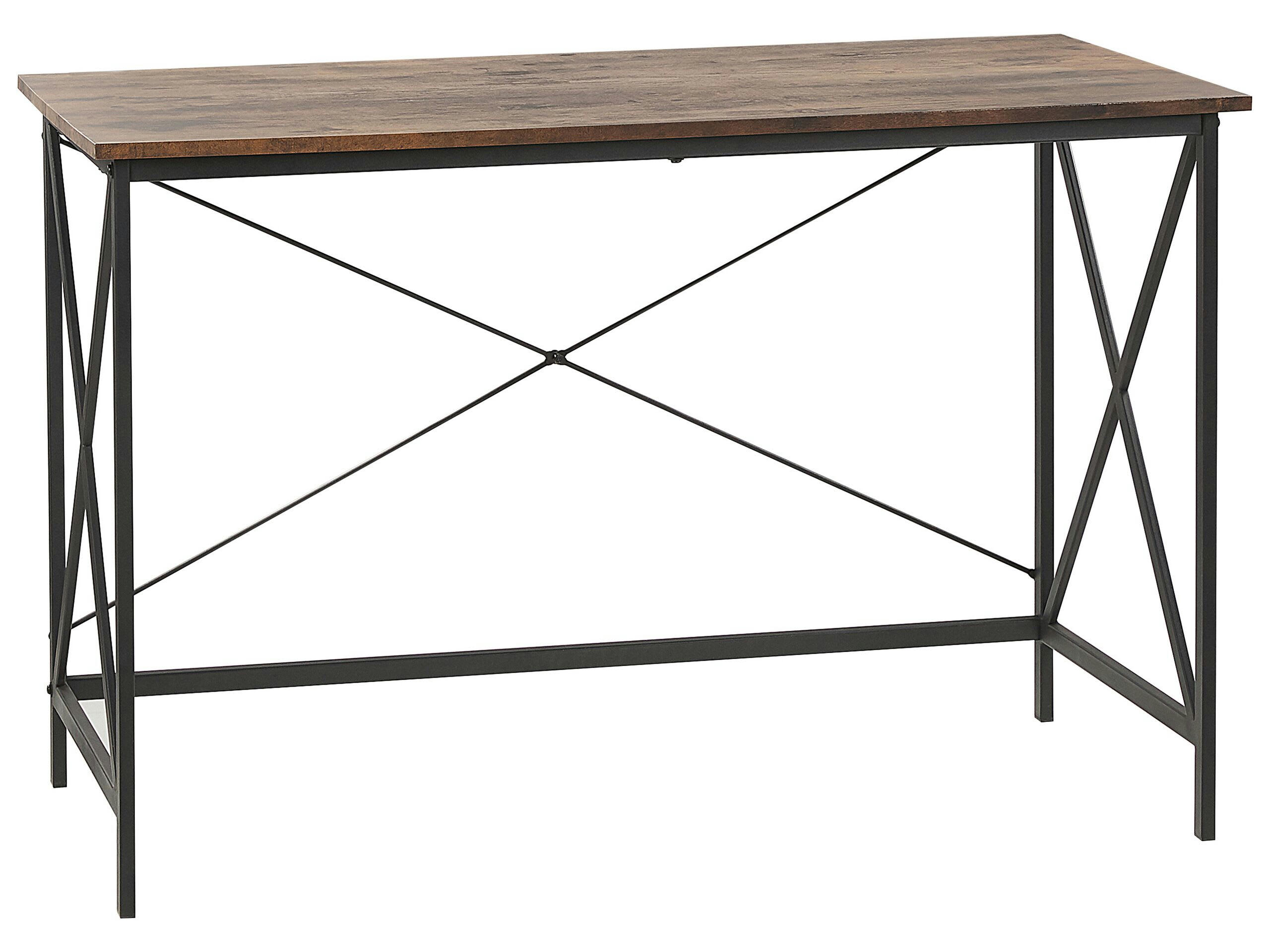FUTON - Bureau 115 x 60 cm bois foncé et noir