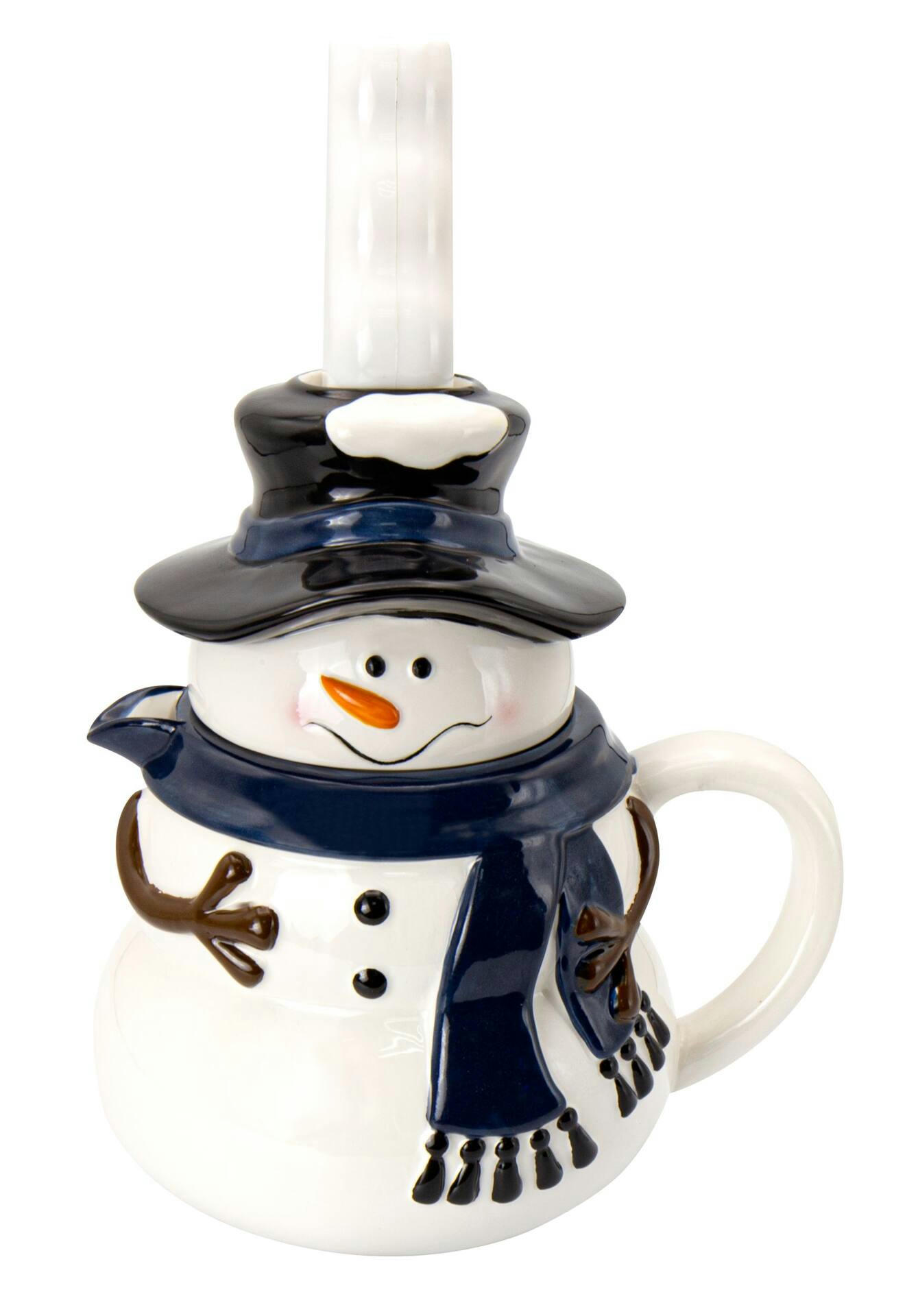 Snowman Carafe Hot Chocolate Maker w/ Mixer, Microwave Safe