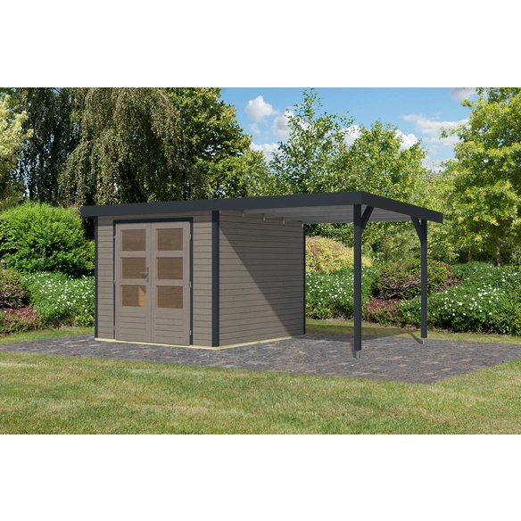 Gartenhaus »Osterby 3,5 D«, BxHxT: 482 x 209 x 242 cm (Außenmaße inkl. Dachüberstand), Wandstärke 19 mm
