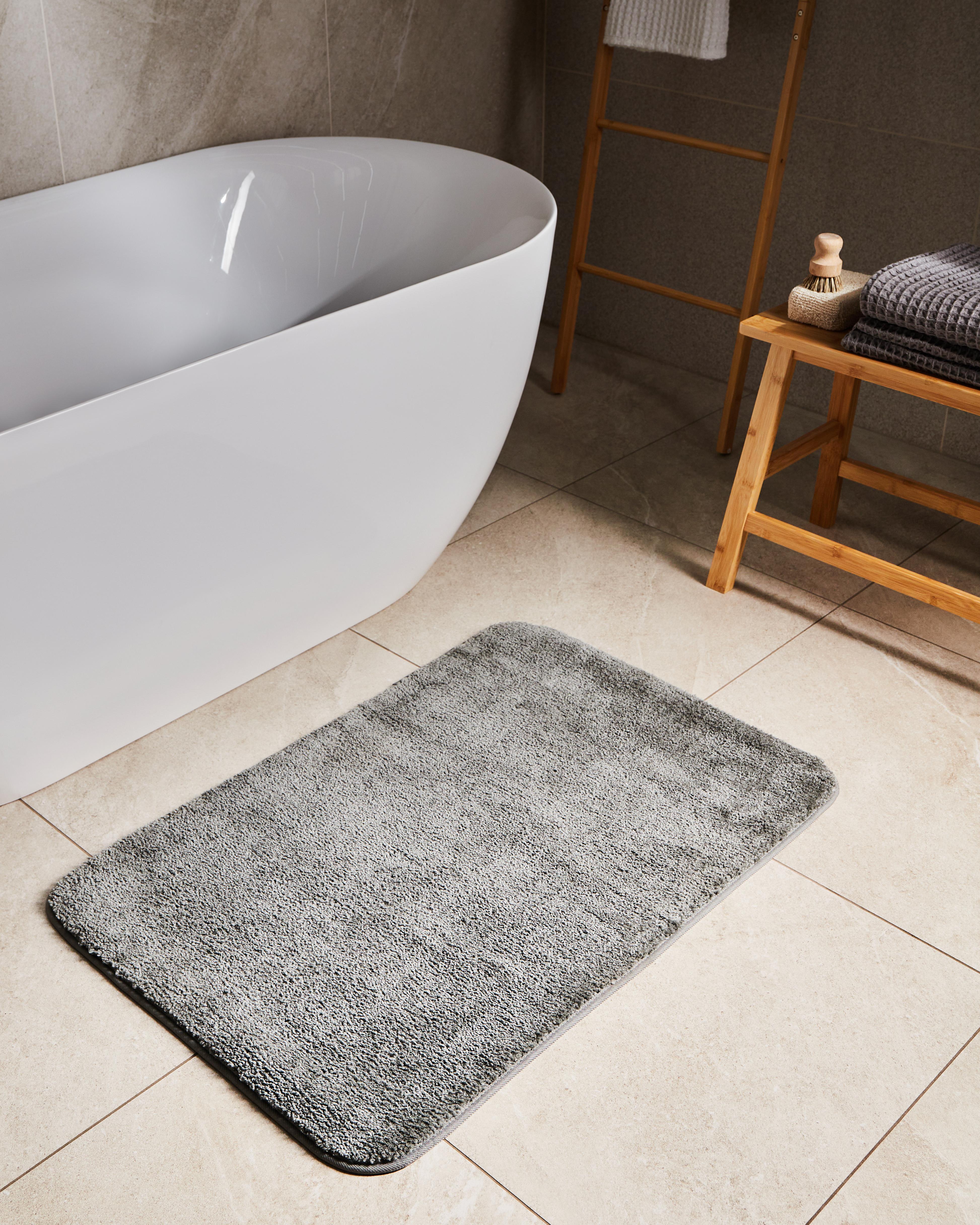Bath Mat URLANA Grey 60 x 90 cm Microfibre