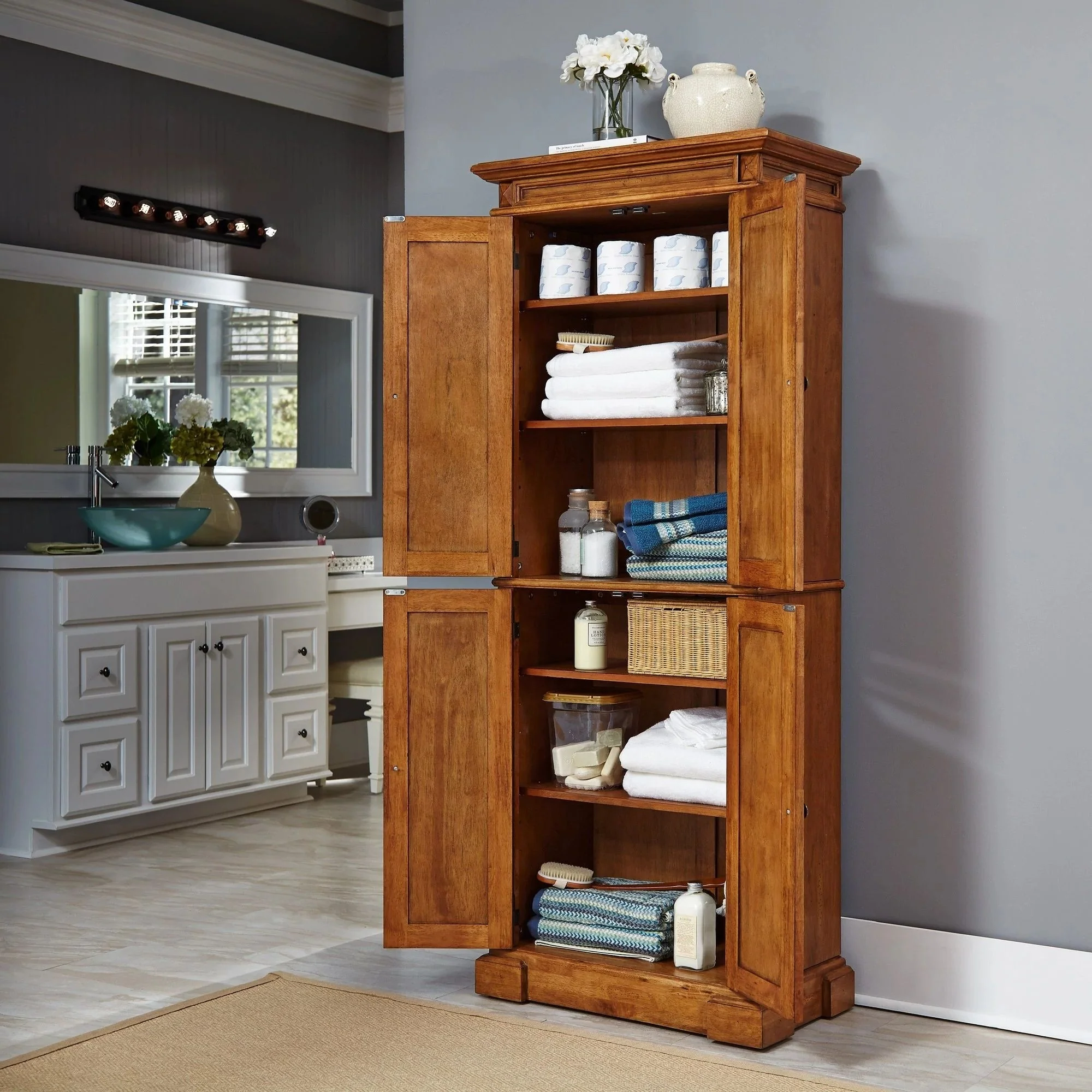 Americana Distressed Oak Pantry, 72H