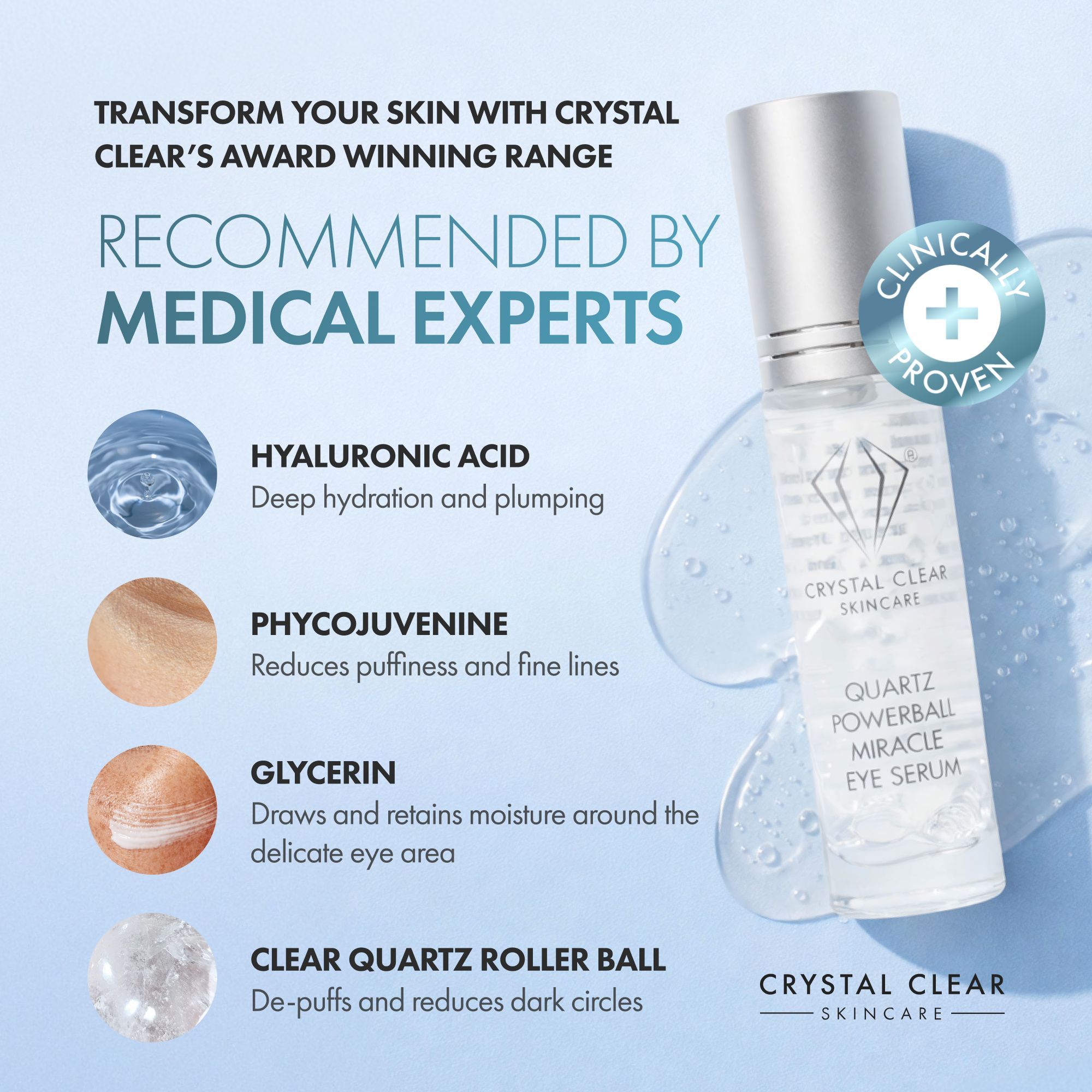 Crystal Clear Skincare Power Ball Eye Serum