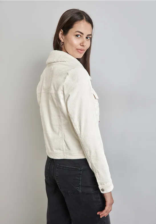 Cordjacke mit Teddy Kragen