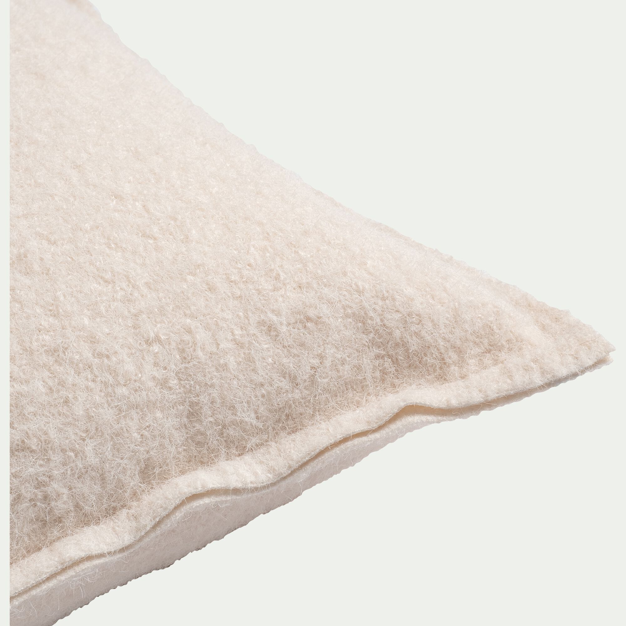SENTO - Coussin feutrine en tissu 45x45cm - blanc écru