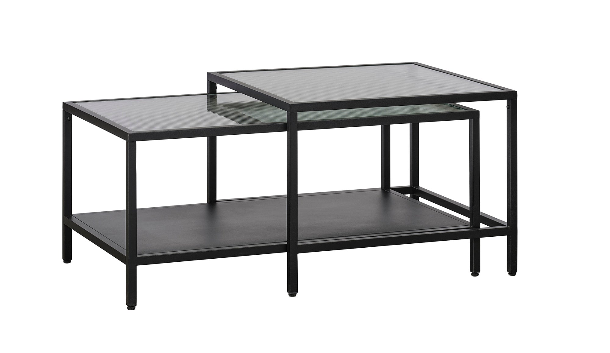 Rebellenclub Salontafel Omeo - 90 x 40 cm - Zwart - Set van 2