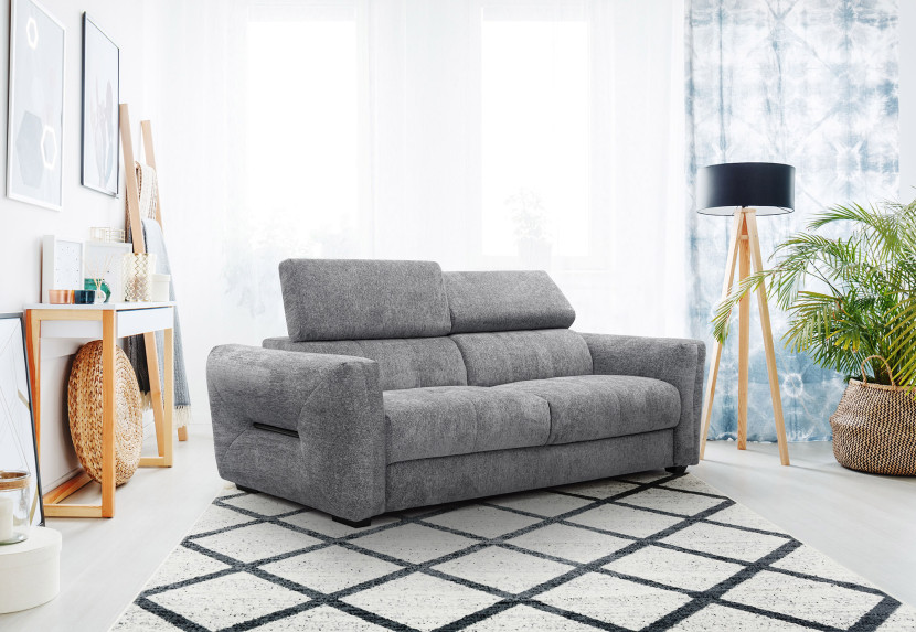 CALVERA Sofa 3 osobowa, szara