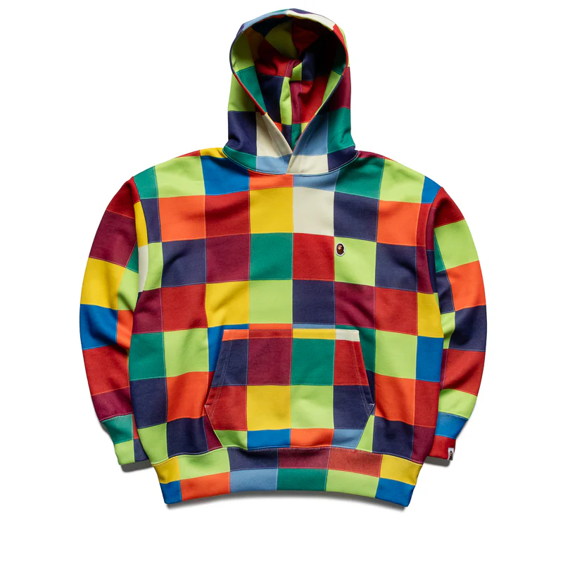 A Bathing Ape Multi Color Patchwork Pullover Hoodie - Multi