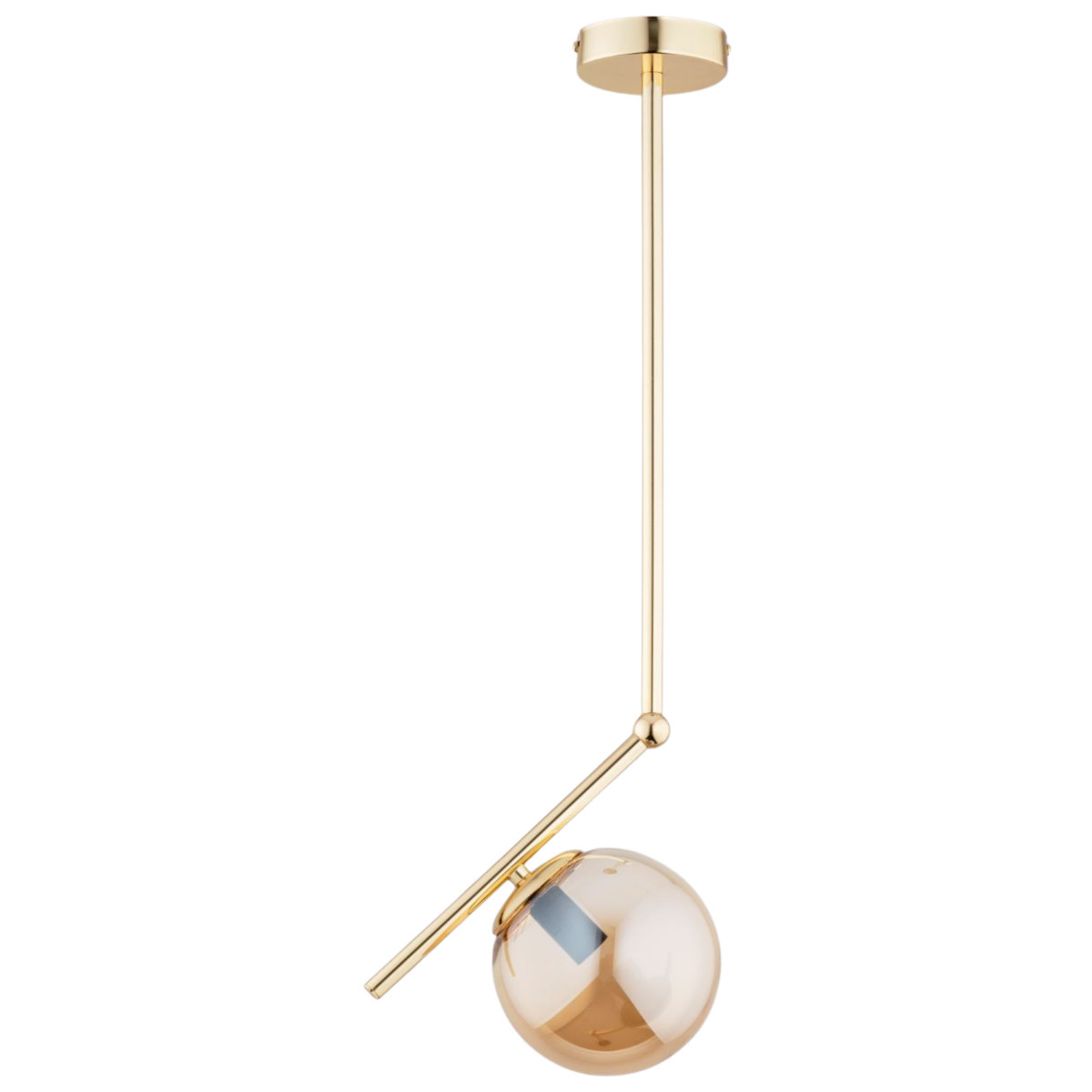 Lampa wisząca złoto-bursztynowy LIBERTY 1xE14x10W wym: 68x15x24 cm Alfa