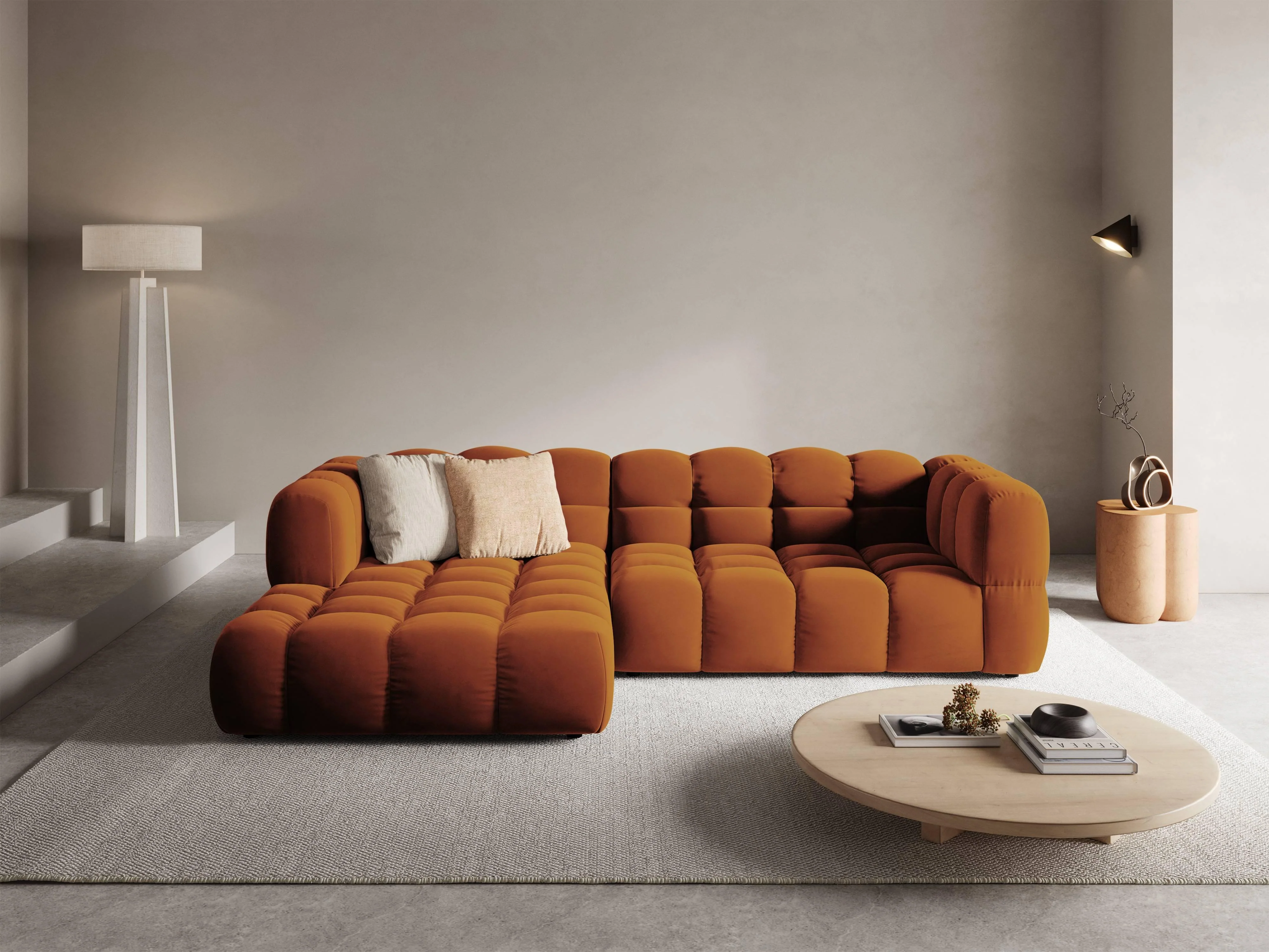 4-zits hoekbank Sky links velvet