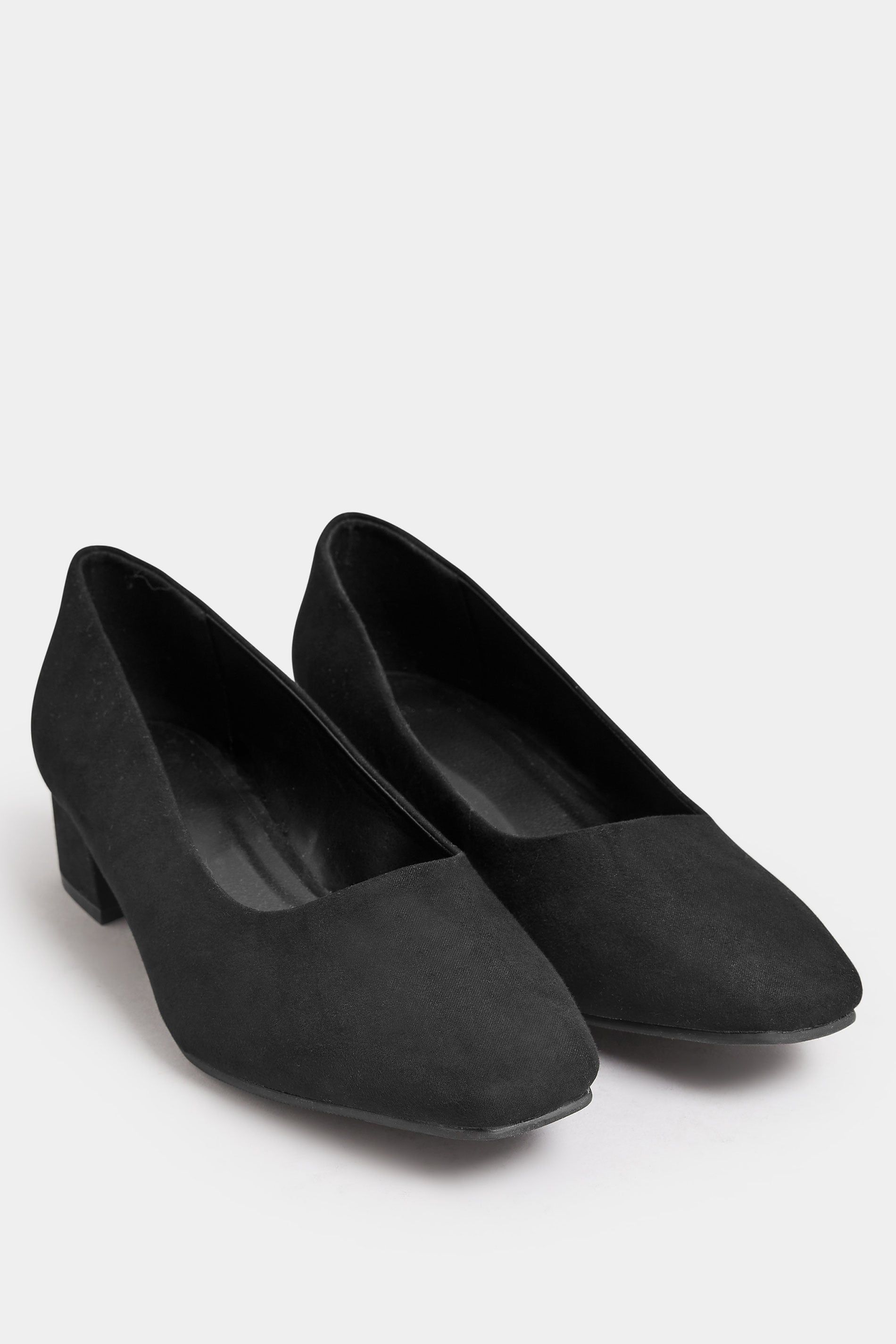 Yours Extra Wide Fit Faux Suede Block Heel Court Shoes