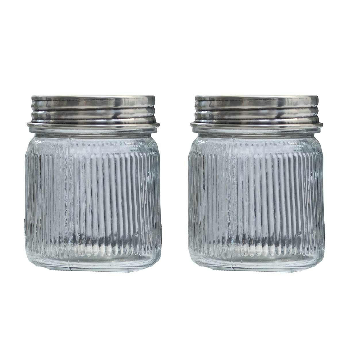 CHAUMONT - Set de 2 bocaux en verre et laiton