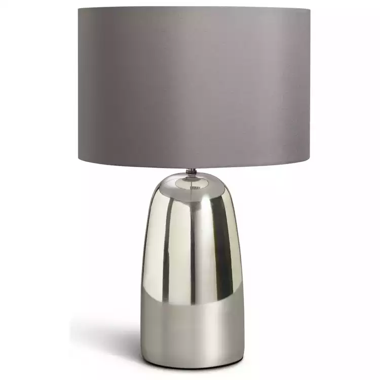 Habitat Largo Touch Table Lamp - Grey & Chrome