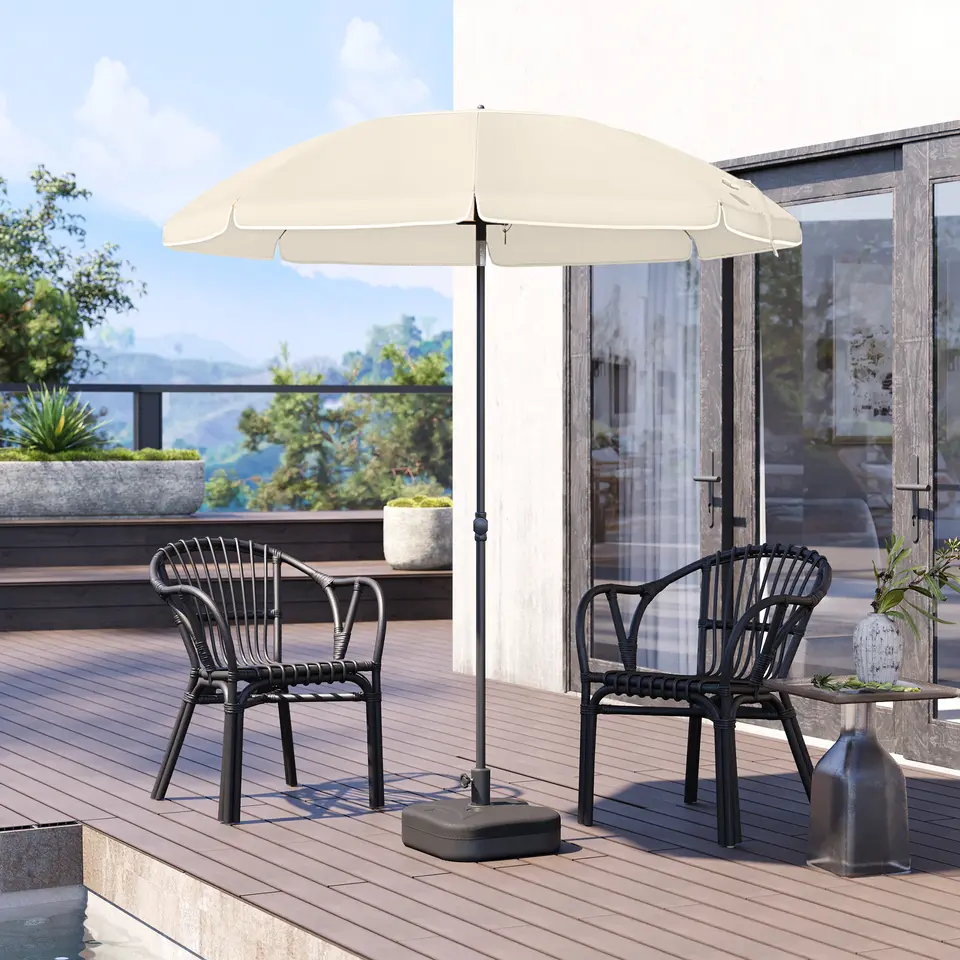 Parasol 180 cm diameter - rond / achthoekige strandparasol - Beige