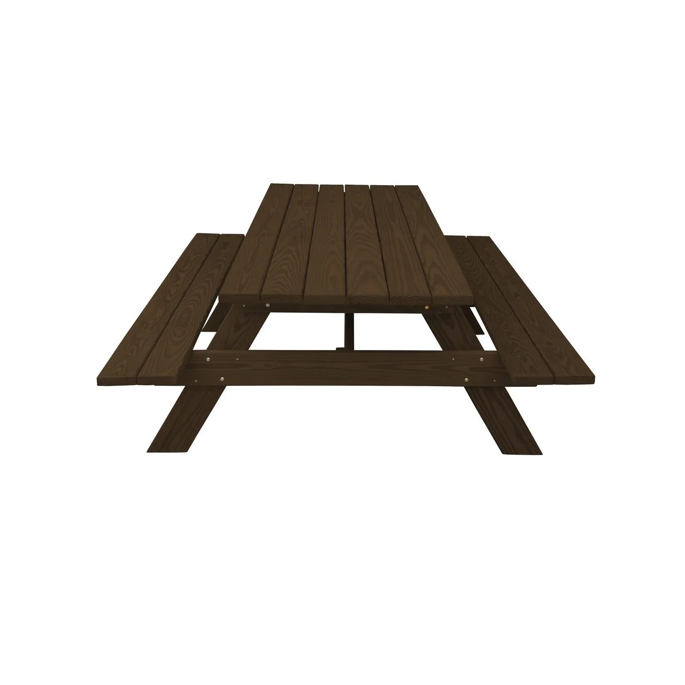 HomeRoots 94 Dark Brown Solid Wood Outdoor Picnic Table