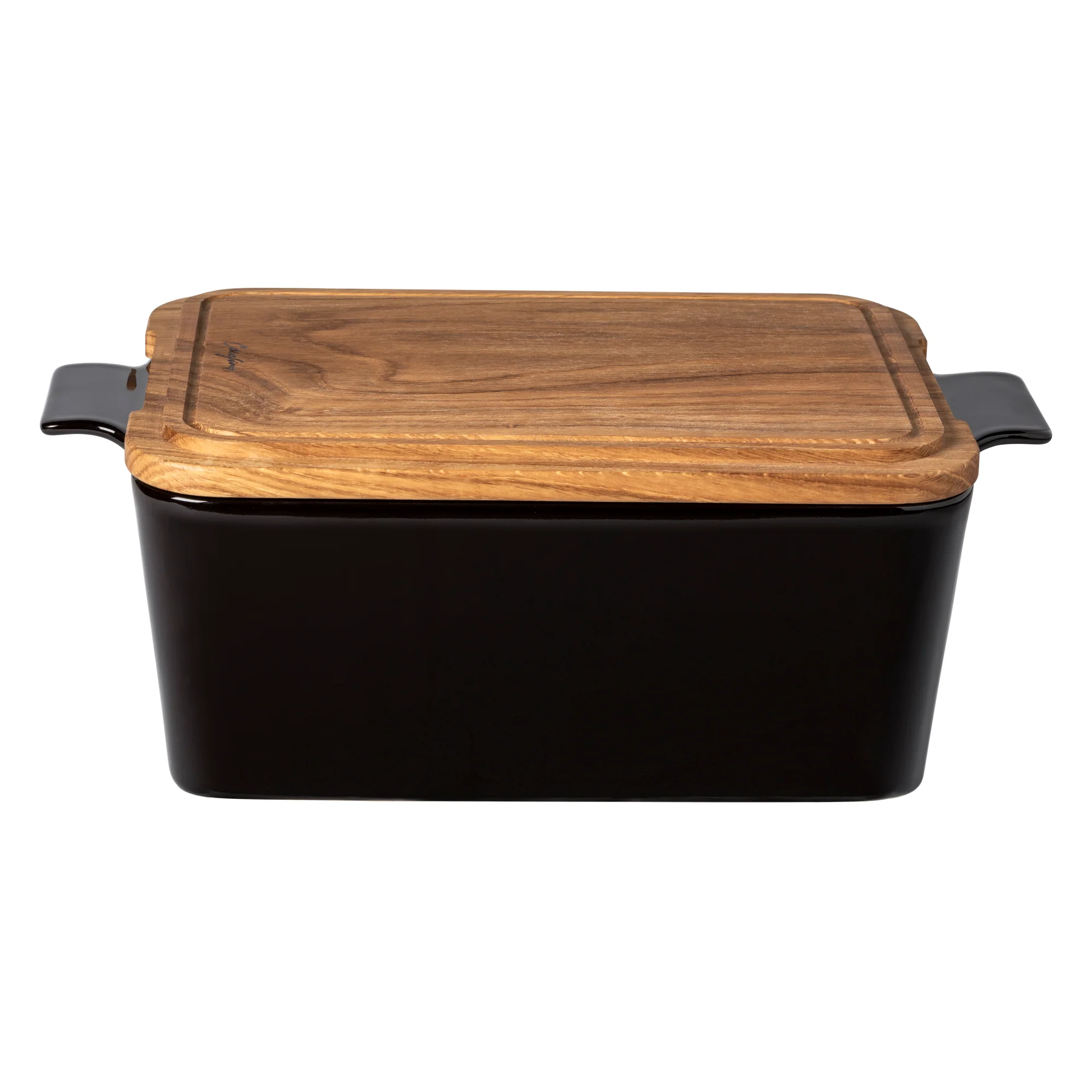 Gift Rectangular Bread Box with Oak Wood Ensemble, Casafina by COSTA NOVA