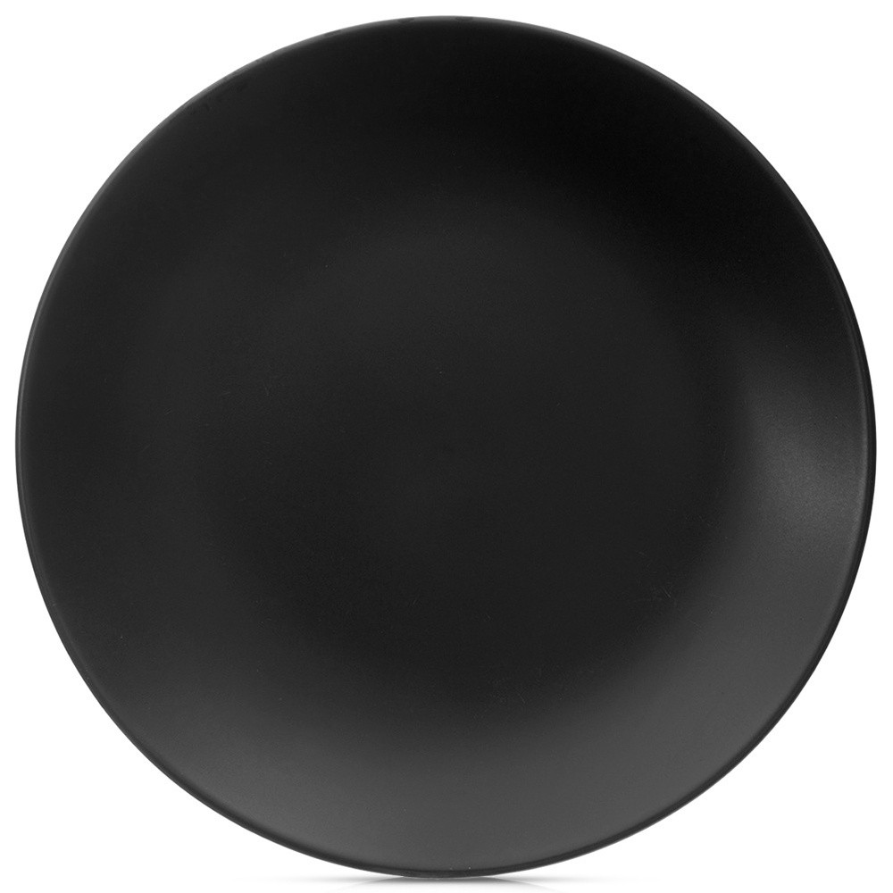 Talerz obiadowy płytki ceramiczny czarny 27 cm