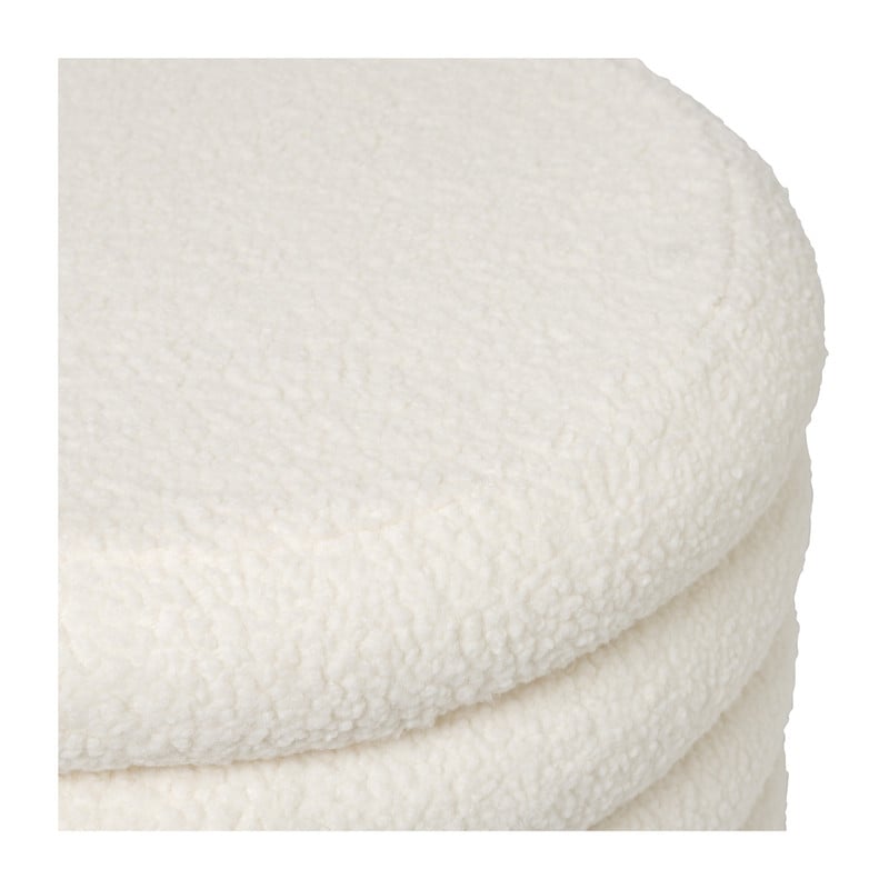 Teddy poef gelaagd xl - wit - &Oslash;55x32 cm