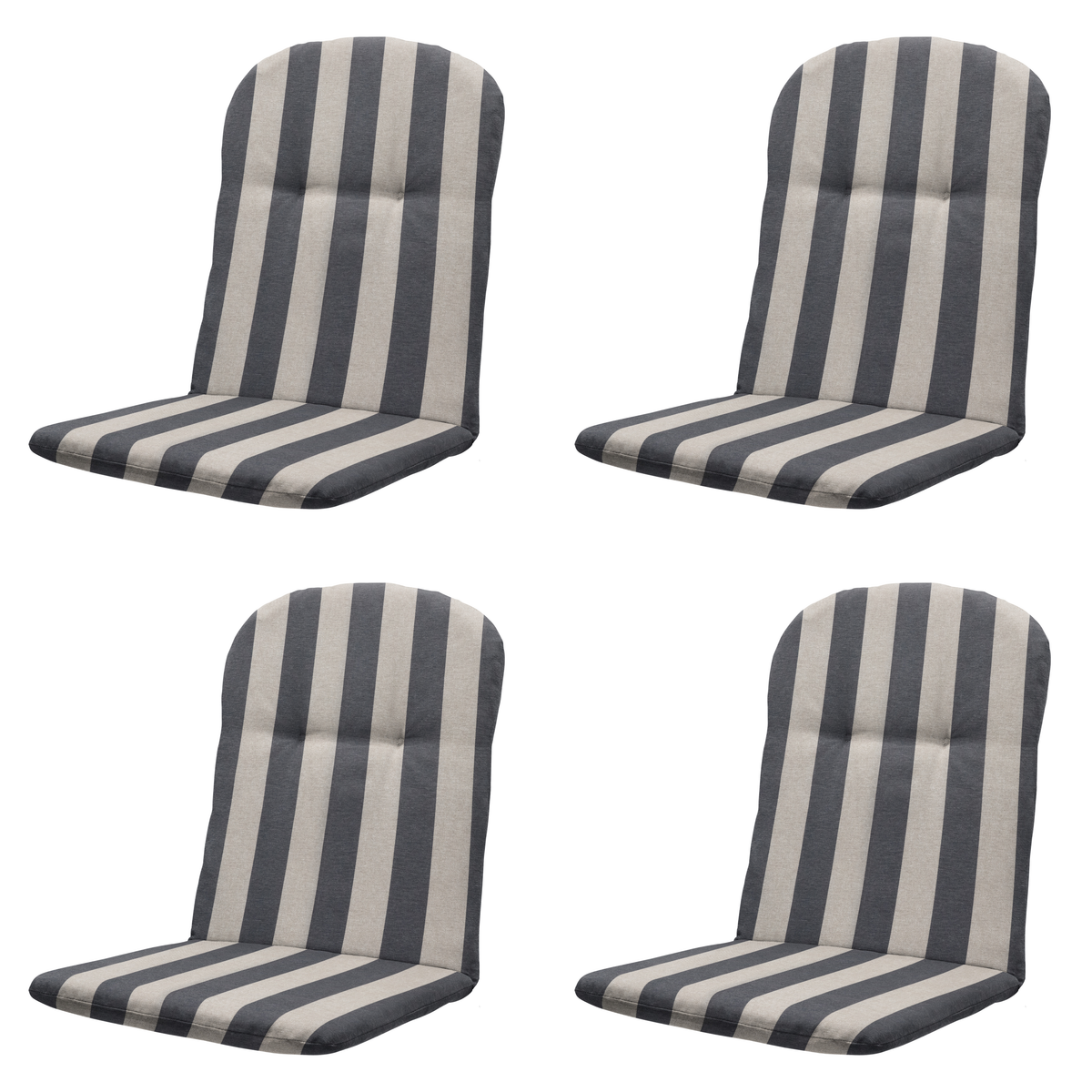 Madison kuipstoelkussen hoge rug Amora - grijs - 96x45x3,5cm - set van 4