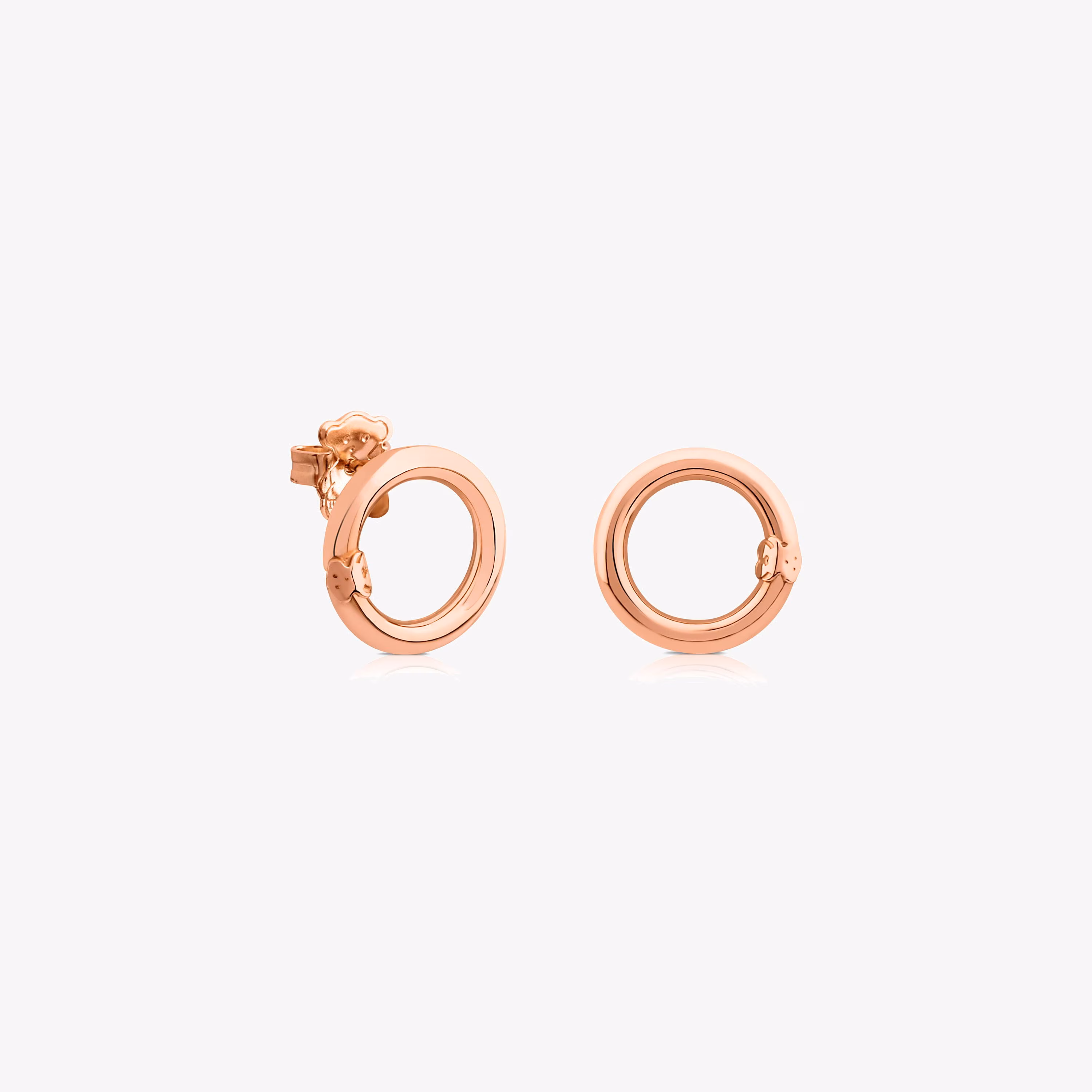 Pendientes pequeños con baño de oro rosa 18 kt sobre plata Hold