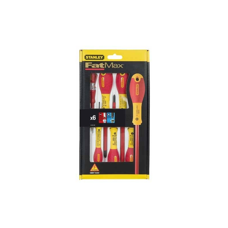 Tournevis isolés 1000v électricien   pozi   testeur jeu de 6 pièces FATMAX
