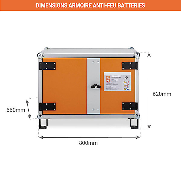 Armoire antifeu batteries - Avec pieds - 11897