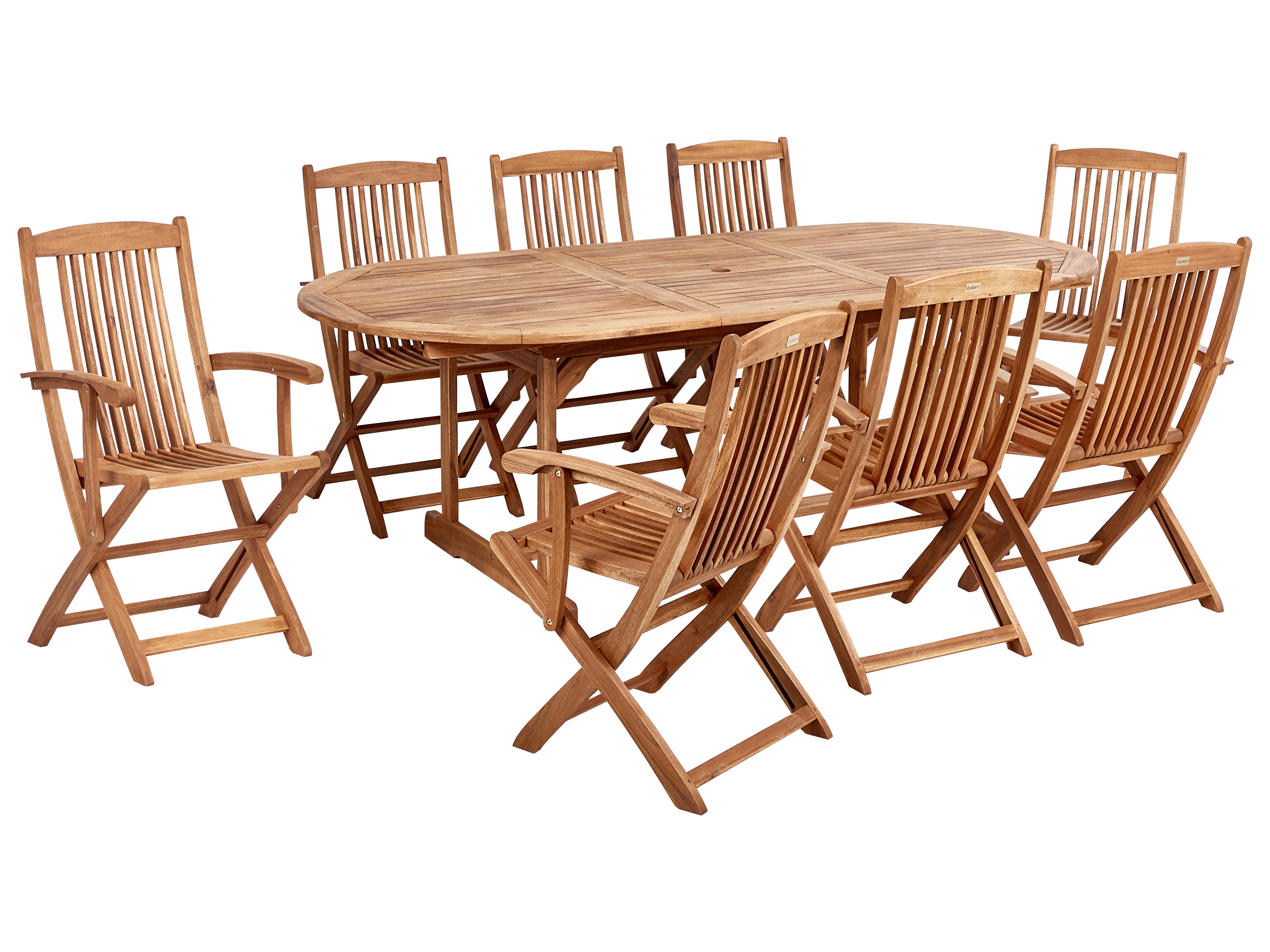 Garden Dining Set 6 Seater MAUI II Acacia Wood Light Brown