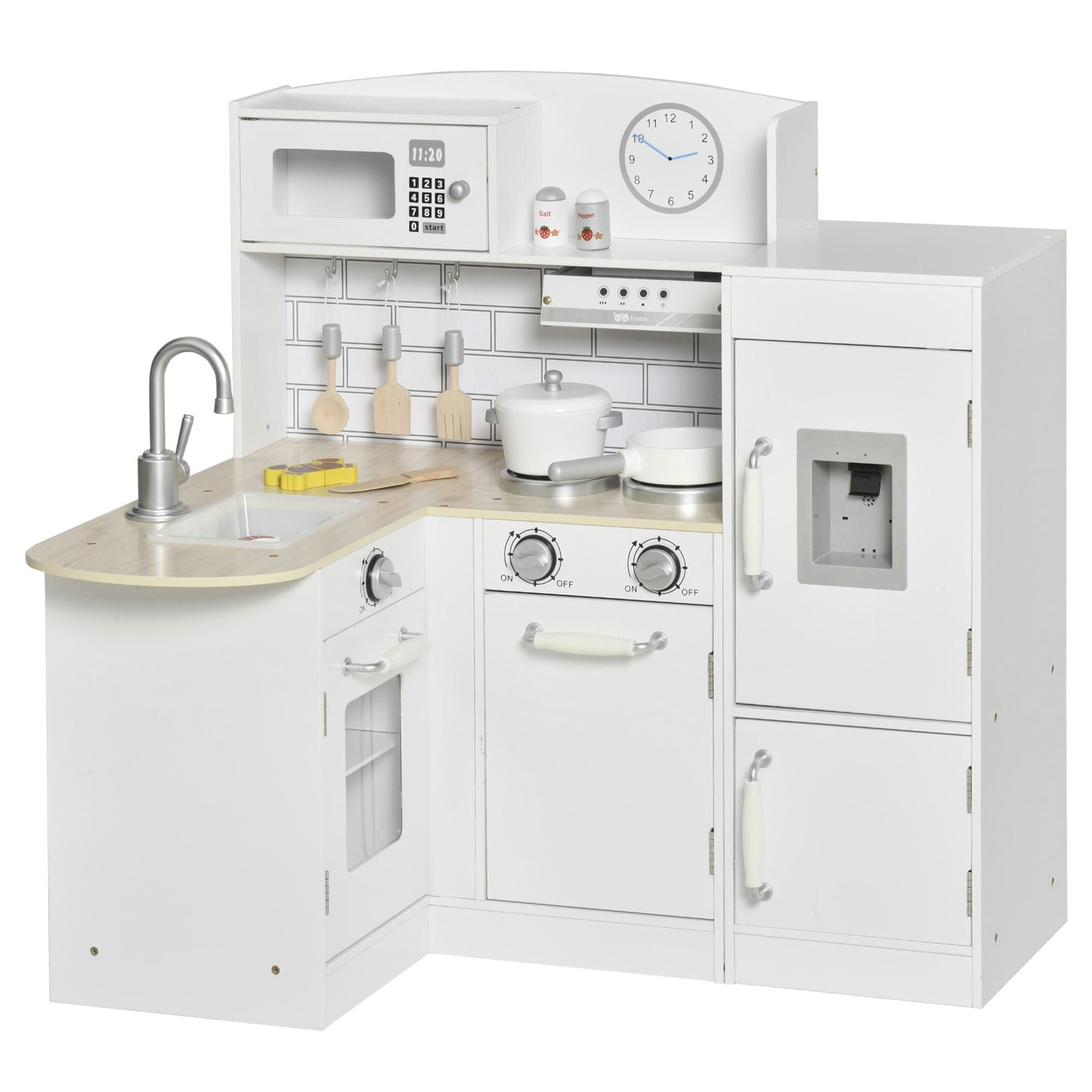 - Cuisine enfant accessoires & rangements inclus jeu d'imitation  blanc
