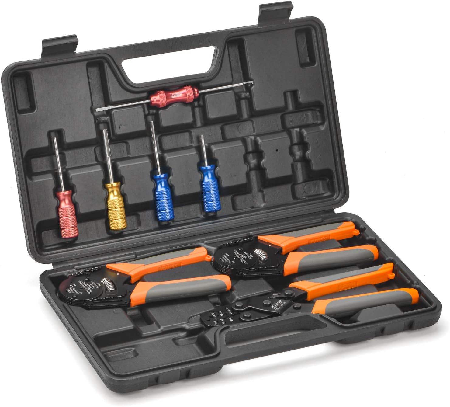 IWISS iCrimp KIT-DC02 Wire Crimping Tool Kit for Deutsch Connectors and Weather Pack Terminals with Connector Removal Tools