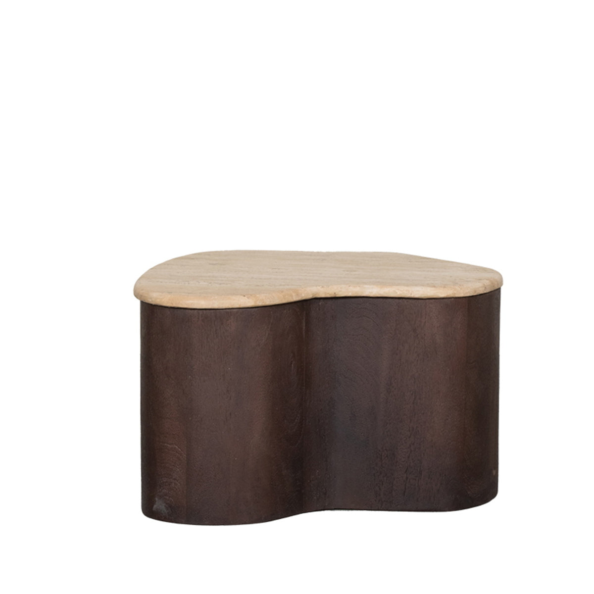 LABEL51 Salontafel Davi - Travertin/Hout - 50x35x31cm