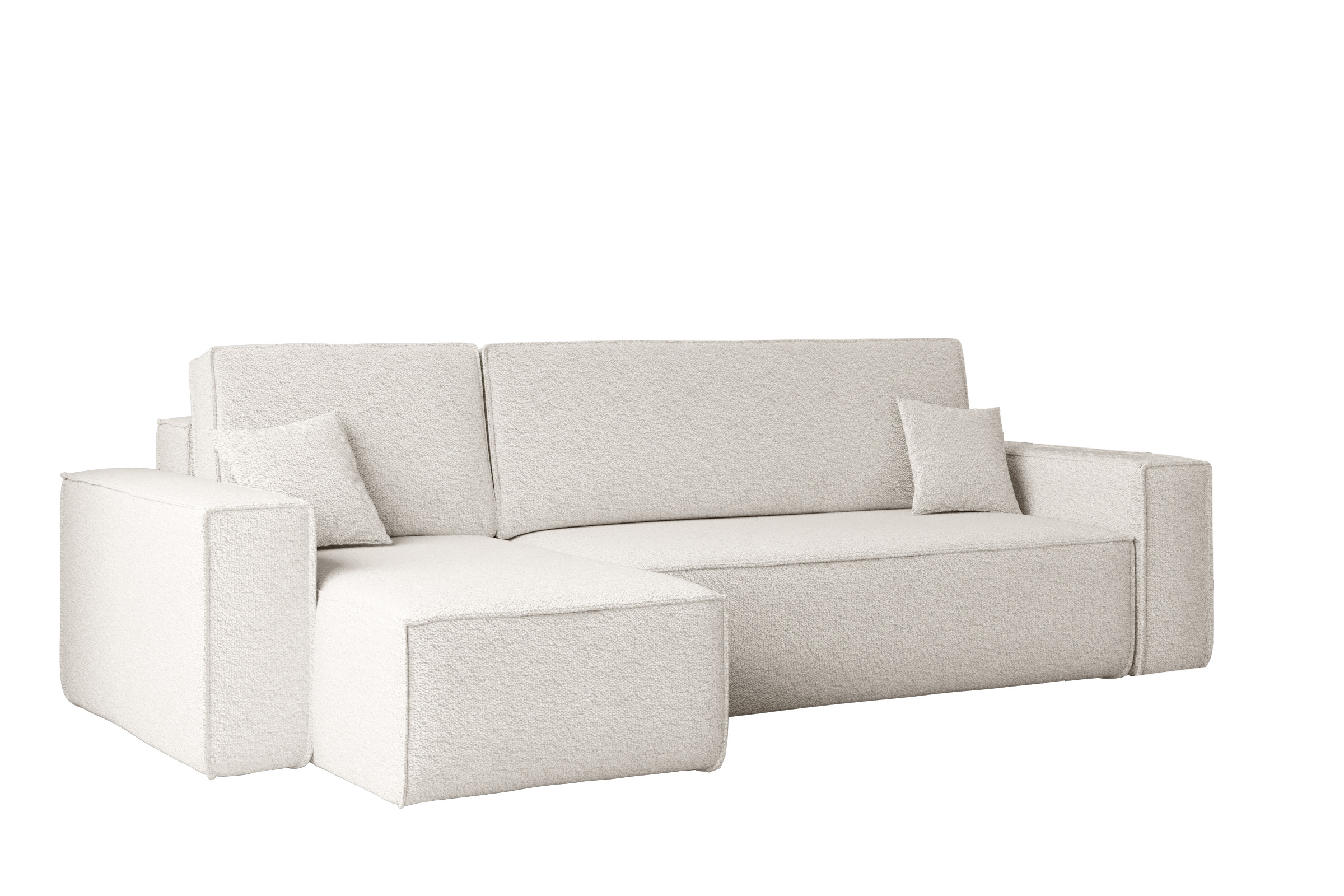 Sofa w kształcie L BEST, tkanina Abriamo, Ecru Lewostronny
