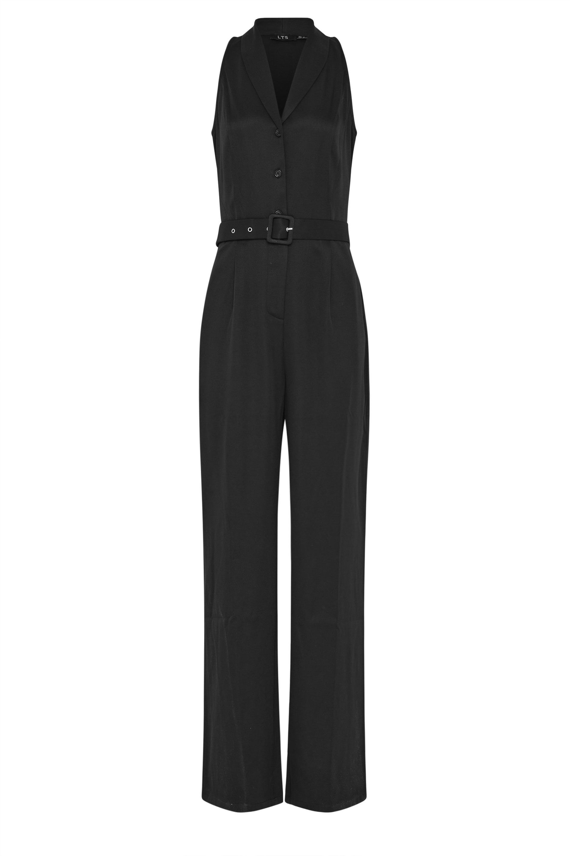 Long Tall Sally Tall Belted Open Collar Jumpsuit