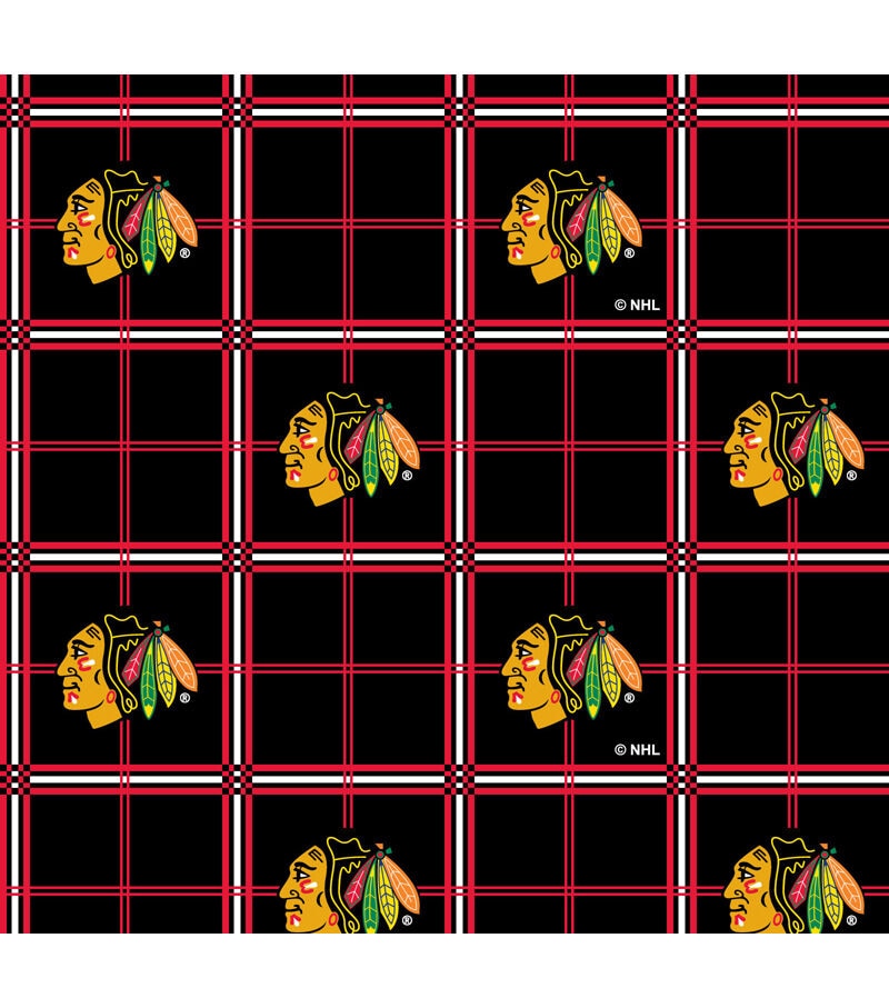 Chicago Blackhawks Flannel Fabric Plaid